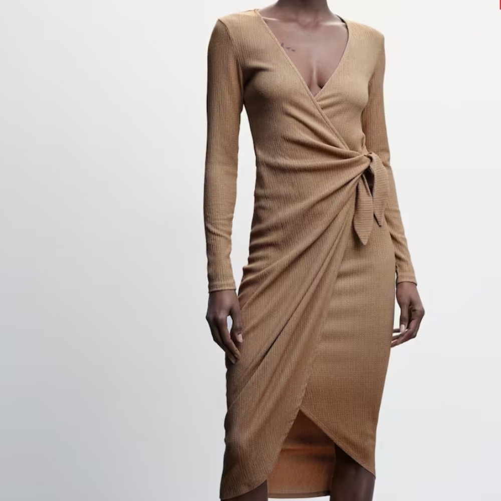 MANGO Bow wrap dress